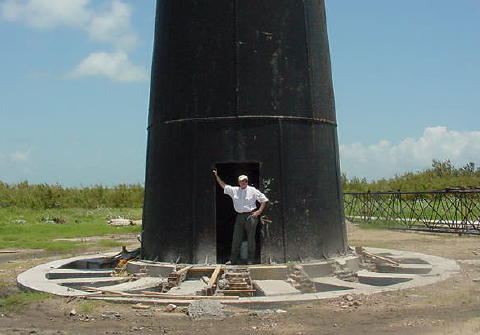 Repairs to the base of the lighthouse